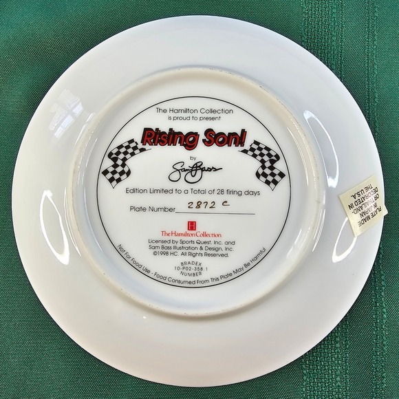 Vintage‎ Dale Earnhardt Sr & Jr Rising Son Hamilton Collection Decorative Plate - Picture 6 of 6